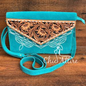 2025 bolso cruzado de cuero de gamuza hecho a mano personalizado de lujo para mujer bolso de hombro con solapa detallada de puntada de bota artesanal genuino - Product Image 1