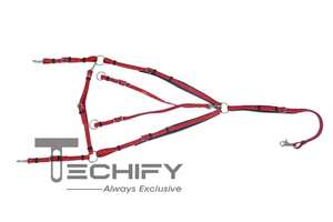 Ensemble de bride de cheval rouge de qualité supérieure avec peitoral et rênes, bride d'équitation anglaise réglable avec quincaillerie en acier inoxydable - Product Image 4