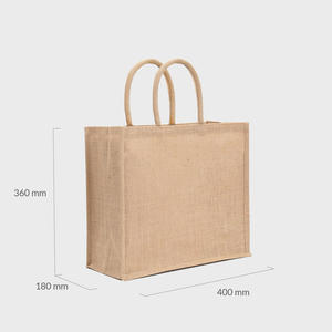 Grand sac fourre-tout en jute naturel avec poignées rembourrées, sac de plage en lin écologique pour usage quotidien, impression sérigraphique publicitaire alimentaire - Product Image 3