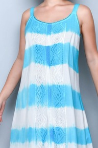 ชุดเดรสแขนสั้นสไตล์โบฮีเมียนสำหรับผู้หญิงชุดเดรสชายหาดแขนกุดยาวคลุมเข่าคอกลมสำหรับฤดูร้อน - Product Image 3