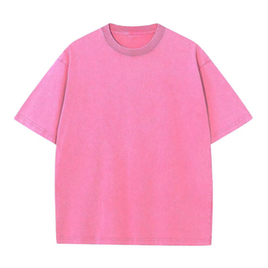 Fabrication OEM de haute qualité 340GSM T-shirt en coton pour hommes lavé à l'acide sur une taille multicolore pour hommes - Product Image 4
