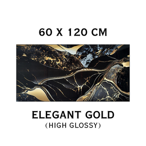 AZULEJOS DE PORCELANA ACRISTALADOS PULIDOS ALTO BRILLANTE 600 MM X 1200 MM SALA BALAS DE SUELO COLOR NEGRO DORADO - Product Image 3