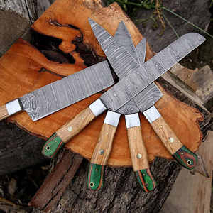 Ensemble de couteaux de chef de cuisine 2024 Offre Spéciale 5 pièces en acier damas avec manche en bois - Product Image 3