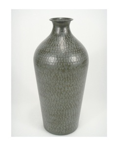 Vase de bouteille en aluminium de nickel martelé par vase argenté de long cou pour décoratif à la maison - Product Image 5