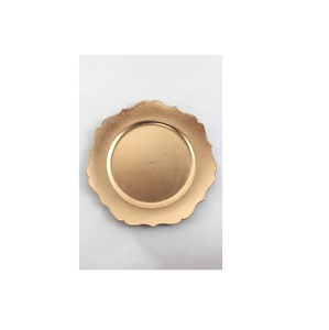 จานที่ชาร์จทองเหลืองจานสำหรับงานแต่งงานแผ่นฐานสแตนเลสสีทอง - Product Image 1