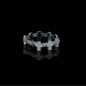 SHREYA DIAM Cross <b>Infinity</b> Moissanite Hiphop Wedding Christian 925 Silver Micro Pave Brilliant Cut Unisex Luxury Chain <b>Bracelet</b> - Product Image 3