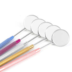 กระจกตรวจฟัน 8 ชิ้น ทำจากสแตนเลส ด้ามจับกันลื่น สีสันสดใส แบบใช้มือ - Product Image 1