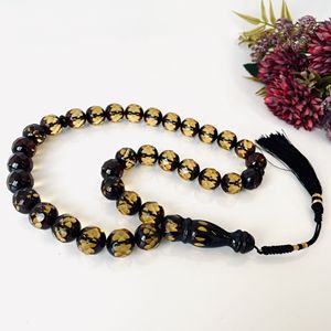 Tespih en ambre baltique fait main à facettes, couleur jaune cerise, Misbaha, chapelet en ambre baltique fait main à coupe diamant - Product Image 4