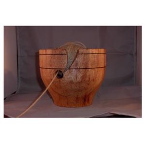 Bol de fil en bois de conception supérieure Support de rangement pour couture et tricot à la main portable fait à la main bol de fil portable en bois naturel le plus vendu - Product Image 5