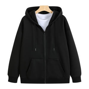 Sudadera con Capucha Personalizada de Alta Gama, Estilo Desgastado con Lavado Ácido, Hombros Caídos, Bordado, Estilo Urbano, Cierre Completo para Hombre - Product Image 1