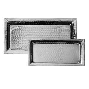 Plateau de service en métal fait à la main avec un design martelé, ensemble de deux serviettes de table de Noël, décoration de table assortie pour mariage et fête - Product Image 1