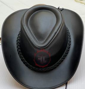 Bandas para el sudor en relieve Sombreros de vaquero Grano de vaquero Sombrero de cuero de Safari aplastable Estilo occidental Sombrero de lujo unisex australiano - Product Image 4