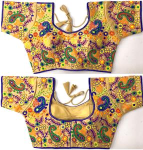 เสื้อเบลาส์ผ้าไหมหนาสำหรับฤดูร้อนไซส์38แบบสุภาพเรียบร้อยทำงานด้วยด้ายและงานกระจกฟอยล์ - Product Image 3