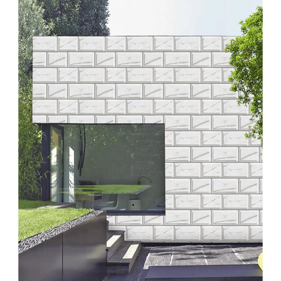 Vistaar Brand Best Quality White Bricks New Design Elevation Tiles For Outdoor Use Ceramic Wall Tiles 12x18 (300x450 / 30x45)