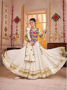 ลายพิมพ์ดิจิทัลแบบใหม่ navratri ใส่ chaniya choli - Product Image 2
