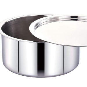 Ensemble d'ustensiles de cuisine gratuits Patila 1 litre en acier inoxydable avec couvercle Topia Bhaguna de taille parfaite - Product Image 1