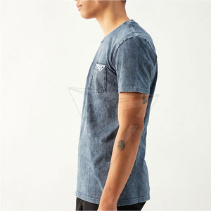 Venta al por mayor de gran tamaño ácido lavado hombres camisetas para la venta ácido lavado de alta calidad Vintage camiseta - Product Image 2