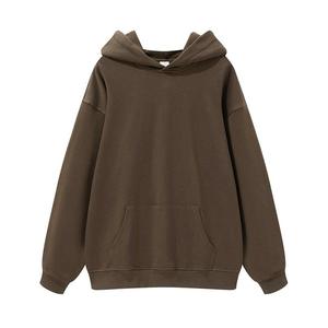 Sudadera con capucha unisex transpirable logotipo personalizado manga larga hombro caído jersey de colores sólidos calidad premium informal - Product Image 1
