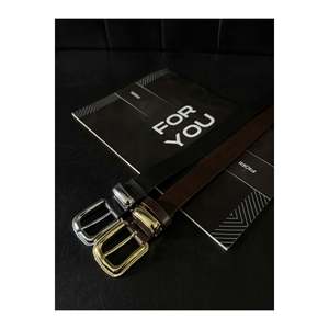 Set of 2 Gold <b>Silver</b> Plated Non-Tarnish Women's Trouser Belt, <b>Jacket</b> Belt, Dress Belt, Shirt Belt - Black-Brown - Product Image 2