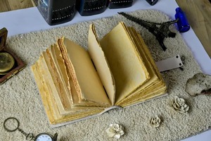 วารสารหนังแฮนด์เมดแนววินเทจเรียลกวางขนาดใหญ่หน้า400วารสารบันทึกไขมันสมุดมนต์สะกดว่างเปล่าของเงาของขวัญท้องฟ้า - Product Image 6