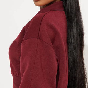 Sudadera informal con capucha y cremallera para mujer de invierno 100% Jersey de algodón a prueba de viento transpirable frente bordado personalizado ropa activa - Product Image 4