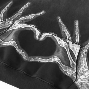 Hot New Product High Street Fashion Vintage Zipper Hoodie Dropped Shoulder Hoodie Sudaderas con capucha para hombres - Product Image 3