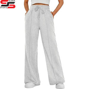 Custom Embroidery Heavy Weight Acid Wash Sweatpants for <b>Women</b> Sweat Pants Fleece <b>Straight</b> <b>Leg</b> Trousers - Product Image 2