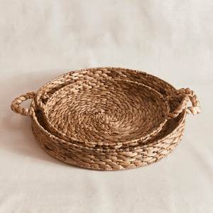 Nouveau panier de rangement en jacinthe d'eau de designer, plateau de décoration intérieure, plateaux naturels en provenance d'usine - Product Image 1