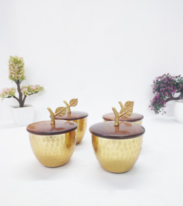 New Arrival Metal Marque Classic Design Date Bowl with Wood Lid and Resin Base Dishwasher Safe Heat Resistant Eco-Friendly - Product Image 5