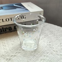 Gobelet à café en verre durable avec logo personnalisé, design floral, 350 ml, pour le bureau et la maison