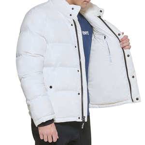 OEM Men's Winter Jacket Fashionable <b>100</b>% Polyester Woolen <b>Fabric</b> New Design Washed Quilted Jacket Bubble Zipper for Outdoor - Product Image 6