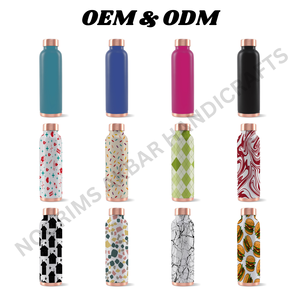 ขวดน้ำโลหะทองแดงบริสุทธิ์950มล. นำกลับมาใช้ใหม่ได้ฝาปิดกันรั่วออกแบบโลโก้ได้ตามต้องการพิมพ์เคลือบทันสมัยเป็นมิตรกับสิ่งแวดล้อม - Product Image 4