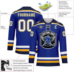 Maillot de hockey sur glace de qualité supérieure imprimé par sublimation directe d'usine matériau respirant pour une performance athlétique maximale - Product Image 2