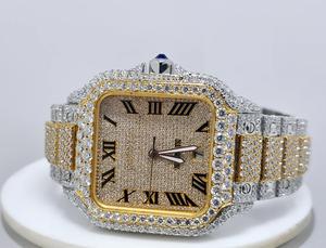 Montre Hip Hop pour Hommes Entièrement Sertie de Diamants Moissanite Luxueux avec Acier Inoxydable et Clarté VVS - Product Image 3