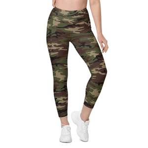 Leggings de yoga à taille mi-haute de qualité supérieure, prix de gros, logo personnalisé, impression par sublimation, élastique écologique à la taille - Product Image 1