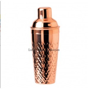 Modern Copper Color Metal Tabletop Drinkware Cocktail Shaker Hammered Design Designer Fancy Look Custom Measurement Bar <b>Tools</b> - Product Image 6