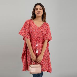 Bandhani Print Pink <b>Kaftan</b> Dress Hand Drawn Georgette Pakistani Style Anarkali with Salwar Soft Indian Clothing-SHKUP1232 - Product Image 2