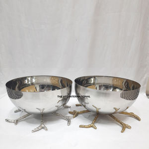 Tazón para Servir Chocolate de Diseño Fantástico para Decoración del Hogar, Acero Inoxidable de Calidad Superior, Pulido Dorado con Base de Mármol - Product Image 6