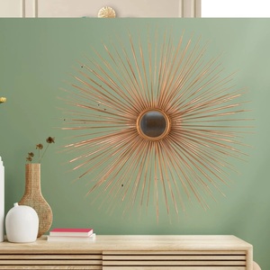 Espejos decorativos montados en la pared de hierro de diseño, dorados, negros, mate, acabados brillantes, para el hogar, Hotel, sala de estar, decoración - Product Image 2