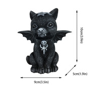 Decoración Artesanal de Resina de Gato Bruja Negro para Halloween, Adornos Festivos con Diseño Transfronterizo