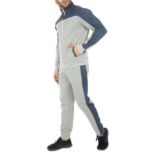 Chándal informal de alta calidad para hombre, traje de dos colores con cremallera para correr, chándal de corte entallado de lana de algodón - Product Image 5