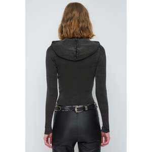 Sudadera Básica con Capucha de Tela Twill con Efecto Desteñido - Product Image 4