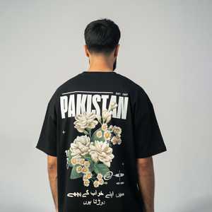T-shirt Oversize Dreamchaser Easah Fitness en Jersey Noir de 200 Grammes avec Motifs Imprimés – Numéro de Modèle - Product Image 1