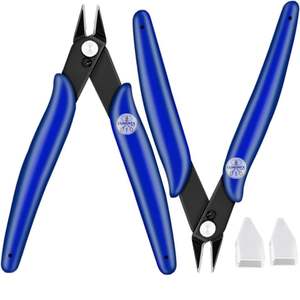 Cortadores de Alambre de Acero Inoxidable, 2 Piezas, Cortadores de Alambre Micro Ligeros para Manualidades, Joyería, Electrónica, Modelos de Plástico, Bridas - Product Image 1