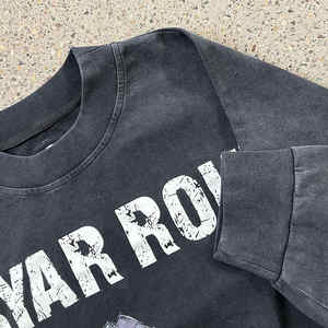 Sudadera de cuello redondo extragrande de manga larga 100% algodón para hombre, de punto liso, lavado ácido, de secado rápido, para fitness, con estampado de logotipo personalizado, de alta calidad. - Product Image 2