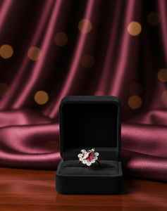 แหวนเงินแท้ 925 ประดับเพชรโมอิสซาไนต์และพลอยสีแดง ดีไซน์ทันสมัย ขายดีที่สุด - Product Image 3