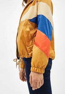 Veste coupe-vent en nylon pour femme de qualité supérieure avec logo personnalisé, blocs de couleur, patchwork, respirante, veste coupe-vent unie pour femme, automne - Product Image 4