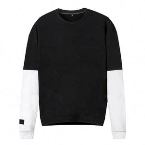 Sweat-shirts à capuche pour garçons, surdimensionnés, à épaules tombantes, col rond, avec empiècements de couleur - Product Image 6