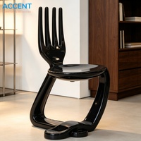 Chaise d'appoint en FRP en forme de fourchette, nouveauté pour restaurant, bar, galerie d'art, salle d'exposition, villa moderne, décoration intérieure, mobilier