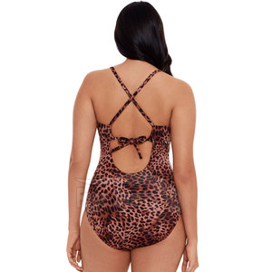 Comfortable Color Contrast Breathable <b>Animal</b> Printed Women Swimdress Sustainable Seamless Spandex/Polyester Quick Dry 1 Piece - Product Image 2